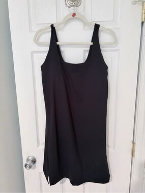 Black Scoop Neck Tank Dress with built in bra and shorts